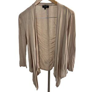 Love T Brown Open Draped Lightweight Cardigan Sweater Sz L